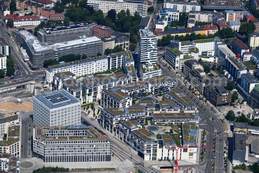 Stuttgart from the bird's eye view: Construction of the new district center and shopping mall Milaneo in the European district of Stuttgart in Baden-Wuerttemberg BW