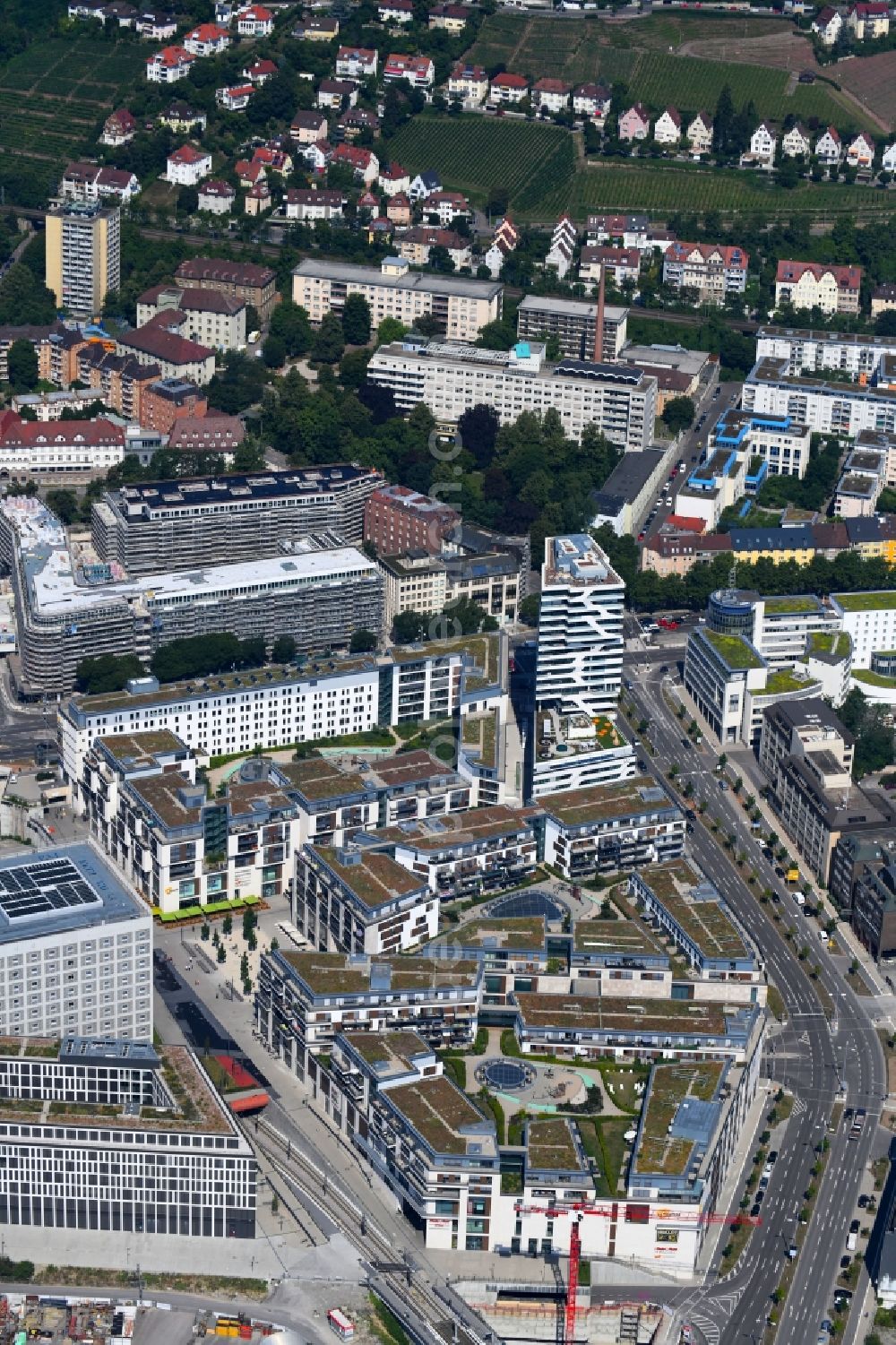 Aerial photograph Stuttgart - Construction of the new district center and shopping mall Milaneo in the European district of Stuttgart in Baden-Wuerttemberg BW