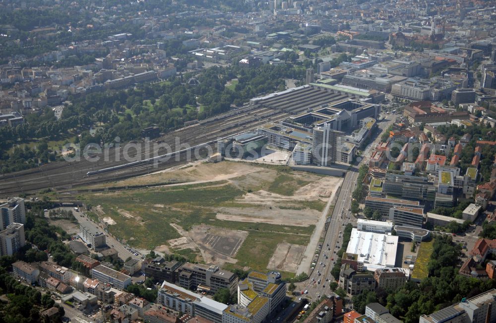 Stuttgart from the bird's eye view: Construction of the new district center and shopping mall Milaneo in the European district of Stuttgart in Baden-Wuerttemberg BW