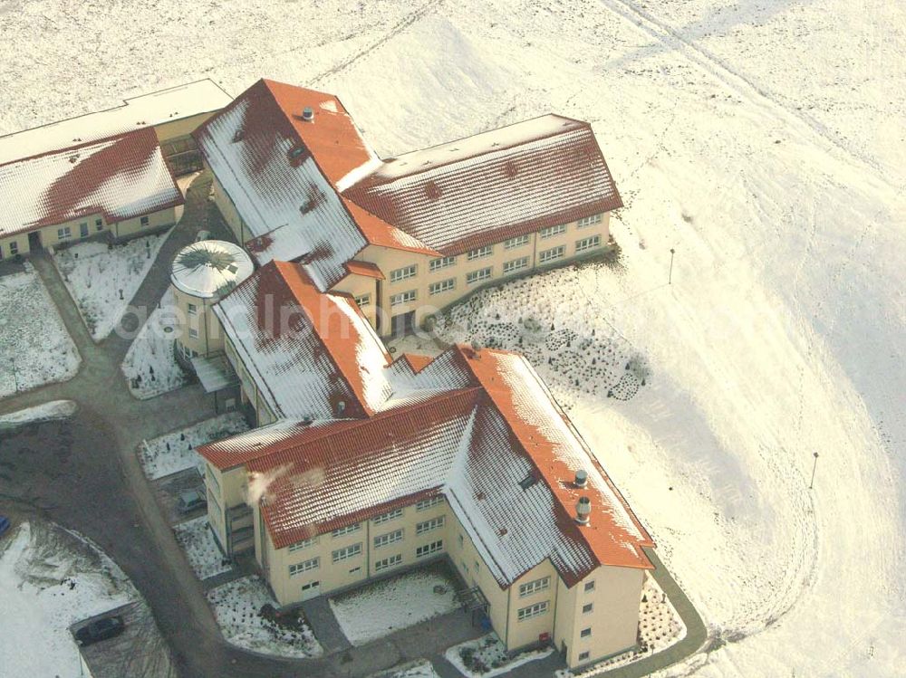 Aerial image Bad Freienwalde / Brandenburg - 24.01.2006 Bad Freienwalde Winterstimmung auf dem Neubau der Stephanus Stiftung an der Frankfurter Straße 74-75 in 16259 Bad Freienwalde (03344-2600)