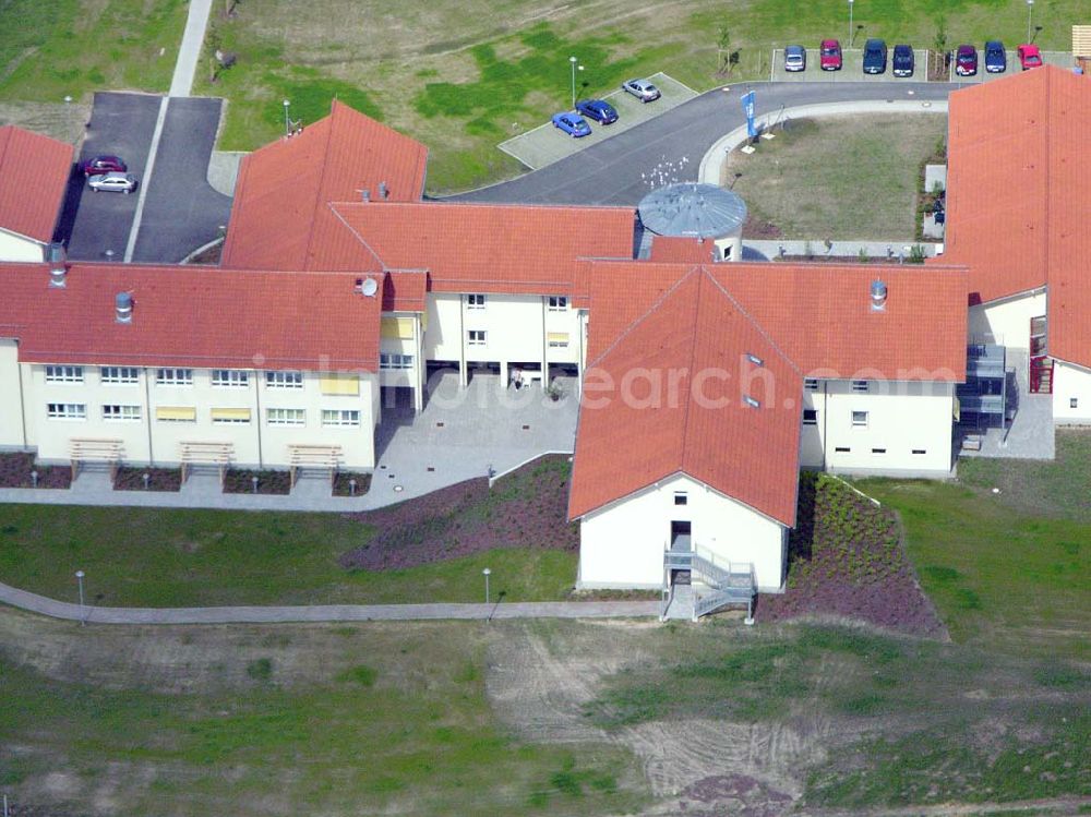 Aerial photograph Bad Freienwalde - Neubau der Stephanus Stiftung an der Frankfurter Straße 74-75 in 16259 Bad Freienwalde (03344-2600)