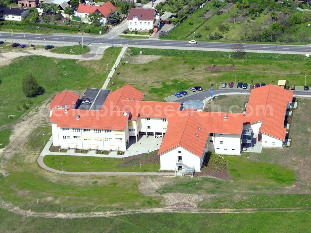 Aerial image Bad Freienwalde - Neubau der Stephanus Stiftung an der Frankfurter Straße 74-75 in 16259 Bad Freienwalde (03344-2600)