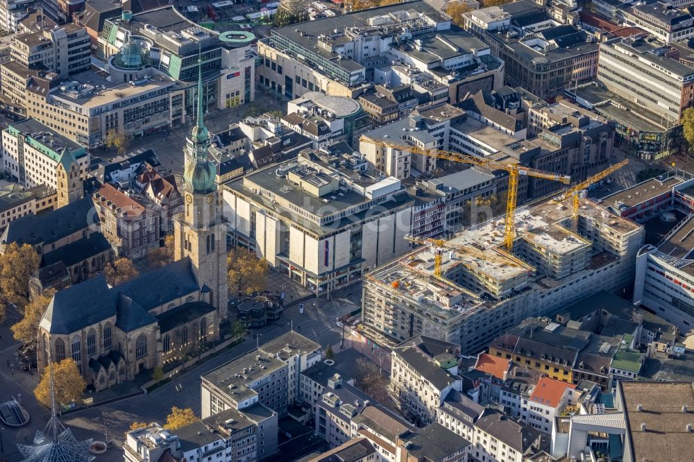 Aerial image Dortmund - Construction site of a student dorm Studentenwohnhaus BaseCamp on Kampstrasse in downtown in Dortmund in the state North Rhine-Westphalia, Germany