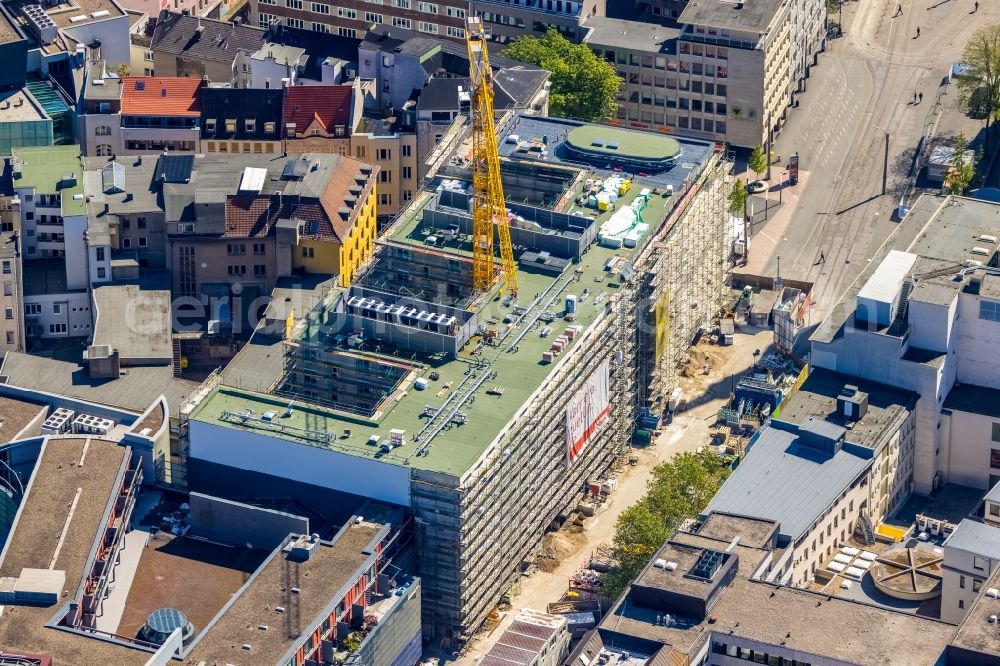 Dortmund from above - Construction site of a student dorm Studentenwohnhaus BaseCamp on Kampstrasse in downtown in Dortmund at Ruhrgebiet in the state North Rhine-Westphalia, Germany