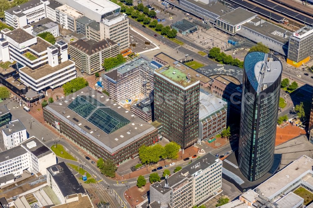 Aerial photograph Dortmund - Construction site of a student dorm Studentenwohnhaus BaseCamp on Kampstrasse in downtown in Dortmund at Ruhrgebiet in the state North Rhine-Westphalia, Germany