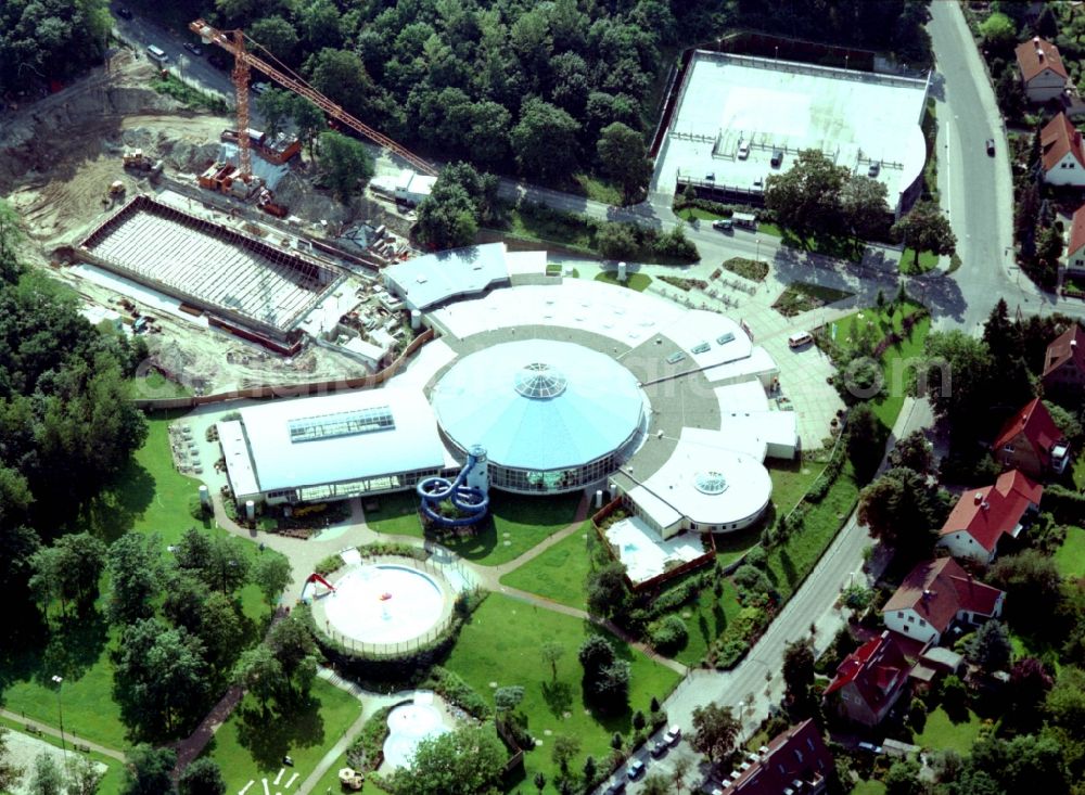 Aerial image Brandenburg an der Havel - Construction site of Spa and swimming pools at the swimming pool of the leisure facility Marienbad Brandenburg on Sprengelstrasse in Brandenburg an der Havel in the state Brandenburg, Germany