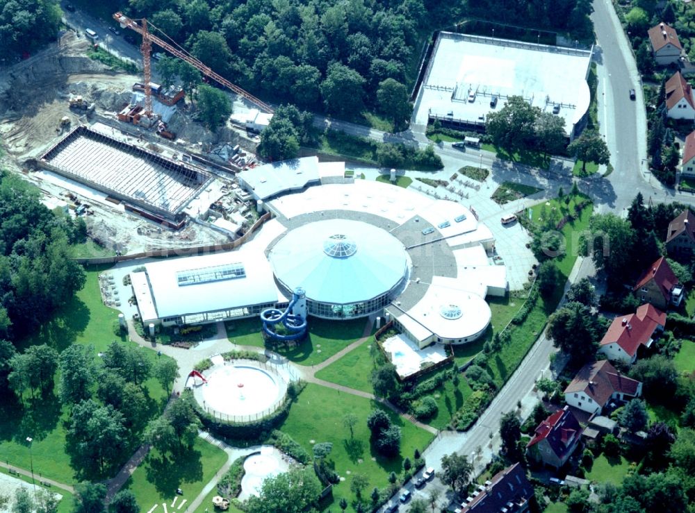 Brandenburg an der Havel from the bird's eye view: Construction site of Spa and swimming pools at the swimming pool of the leisure facility Marienbad Brandenburg on Sprengelstrasse in Brandenburg an der Havel in the state Brandenburg, Germany