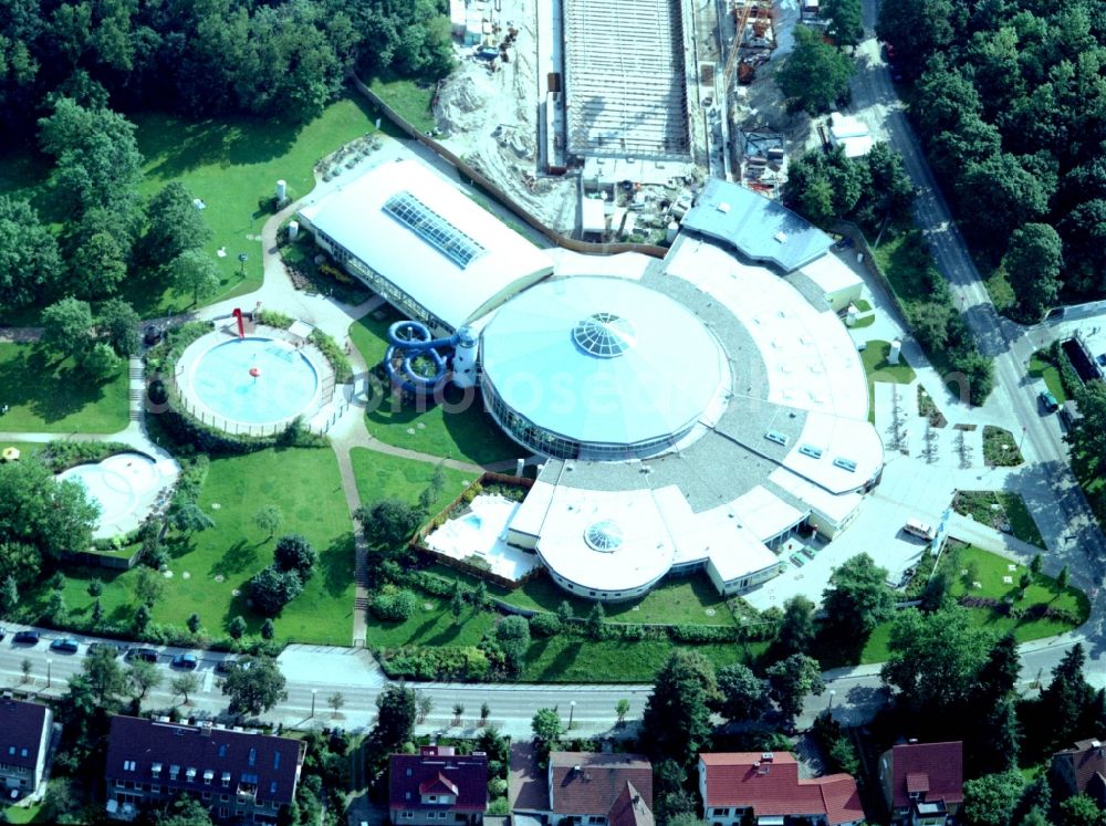 Brandenburg an der Havel from above - Construction site of Spa and swimming pools at the swimming pool of the leisure facility Marienbad Brandenburg on Sprengelstrasse in Brandenburg an der Havel in the state Brandenburg, Germany