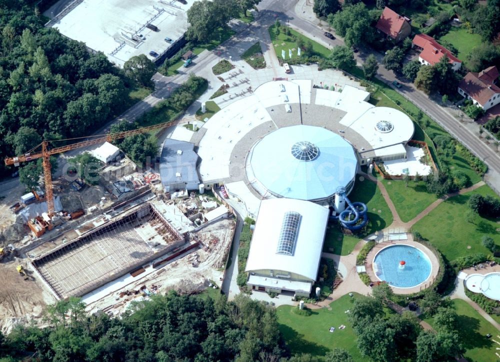 Aerial photograph Brandenburg an der Havel - Construction site of Spa and swimming pools at the swimming pool of the leisure facility Marienbad Brandenburg on Sprengelstrasse in Brandenburg an der Havel in the state Brandenburg, Germany