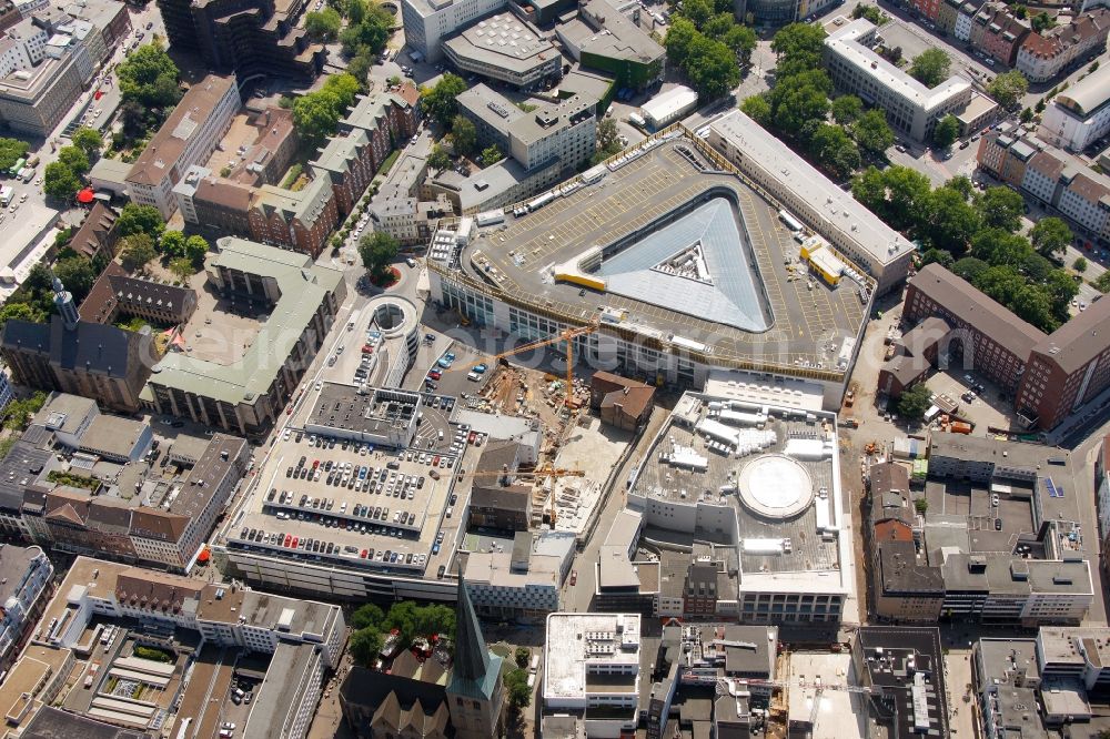 Aerial photograph Dortmund - View of the ne construction of the Thier Galerie in Dortmund in the state North Rhine-Westphalia