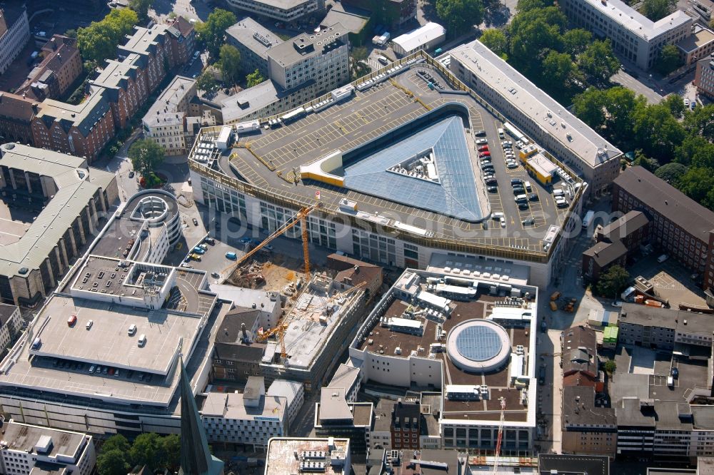 Dortmund from above - View of the ne construction of the Thier Galerie in Dortmund in the state North Rhine-Westphalia