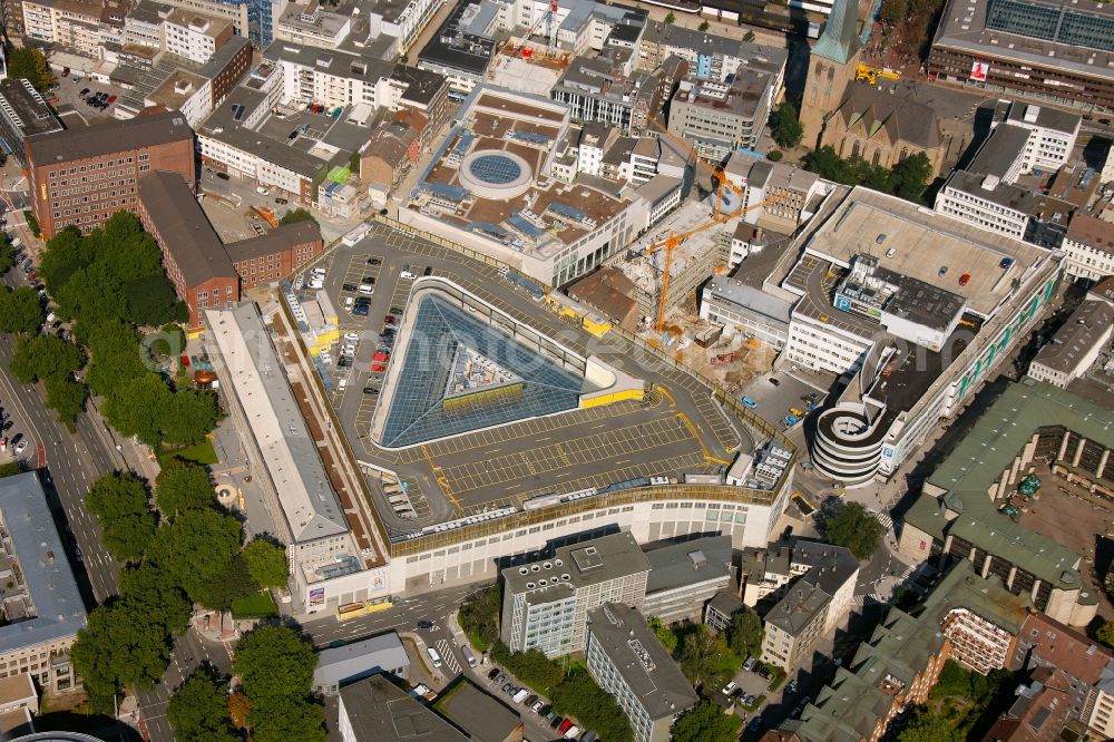 Aerial photograph Dortmund - View of the ne construction of the Thier Galerie in Dortmund in the state North Rhine-Westphalia