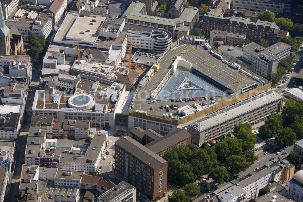 Dortmund from above - View of the ne construction of the Thier Galerie in Dortmund in the state North Rhine-Westphalia