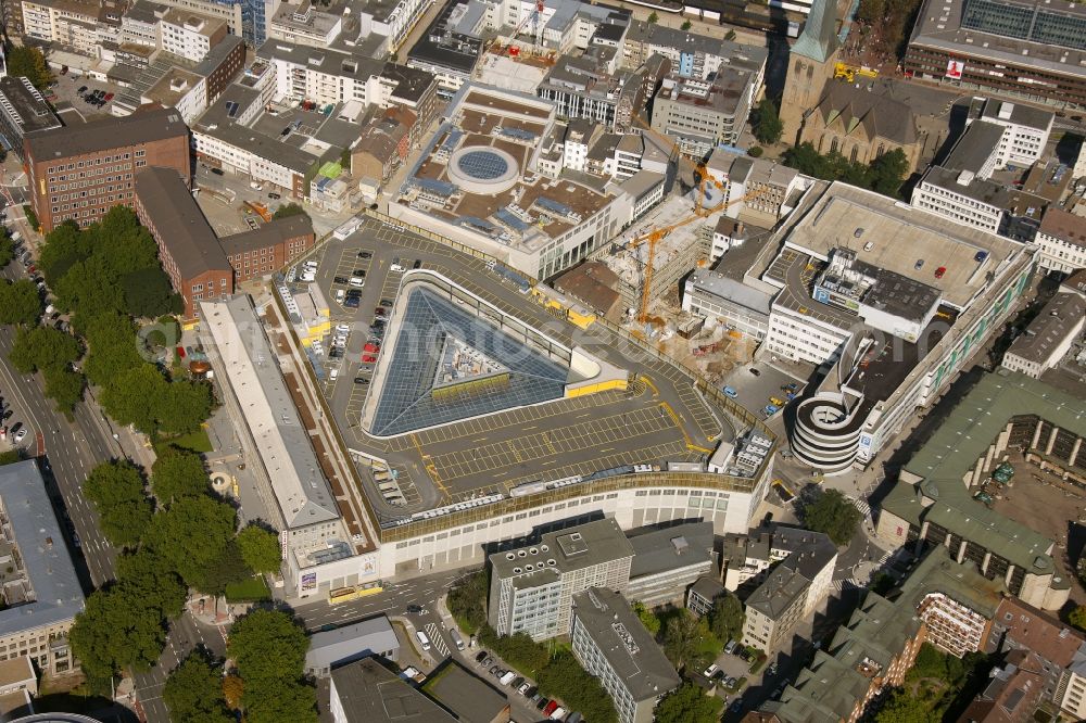 Aerial image Dortmund - View of the ne construction of the Thier Galerie in Dortmund in the state North Rhine-Westphalia