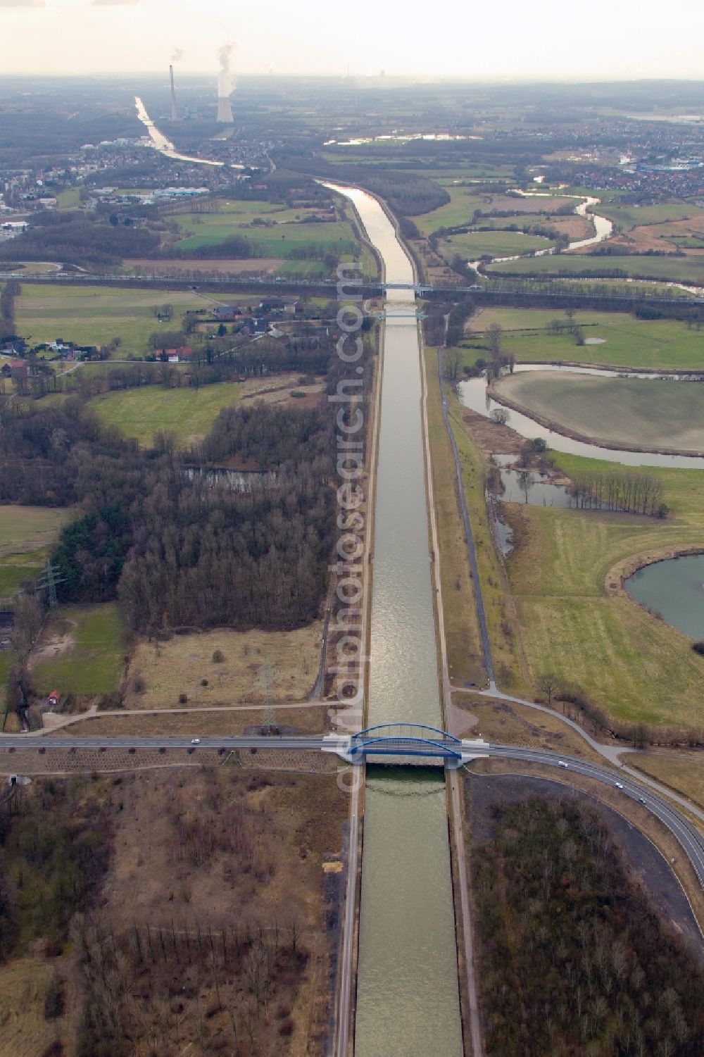 Aerial photograph Hamm - View onto the new build of the Tibaum Bridge in the district Herringe of Hamm in the state North Rhine-Westphalia