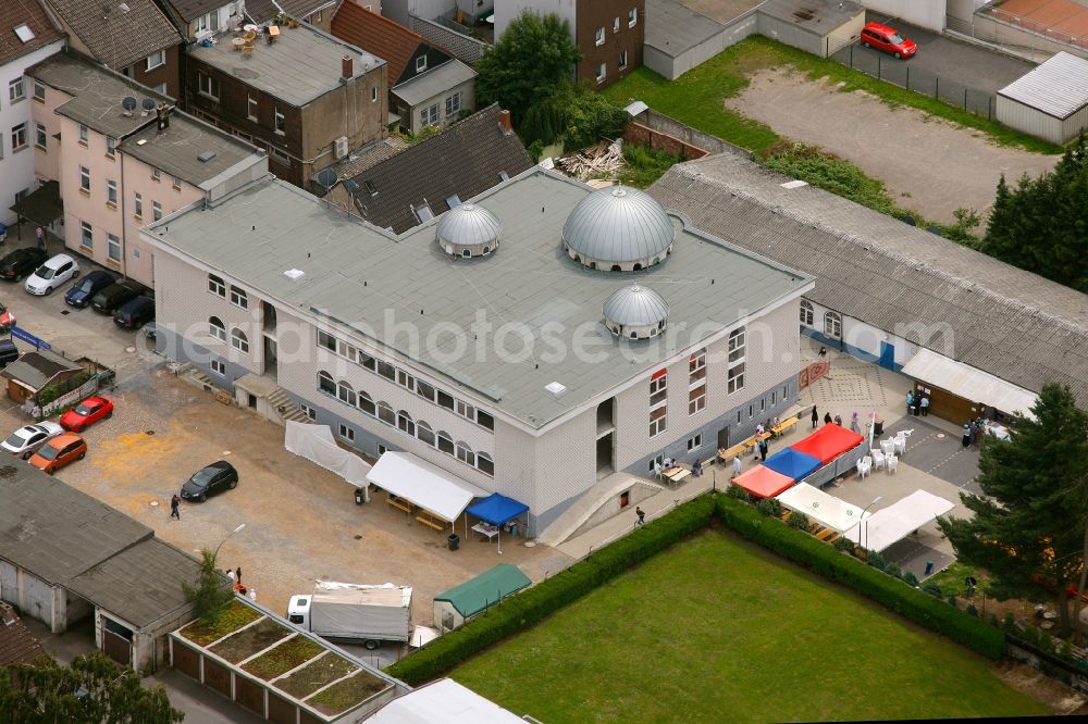 Recklinghausen from above - Construction of the Turkish - Islamic Eyup Mosque Sultzan at the Bochum street in Recklinghausen in North Rhine-Westphalia