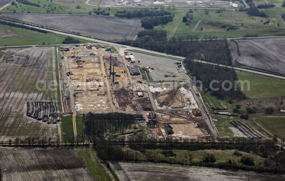 Aerial photograph Horstedt - New building transformer station the Husum north in Horstedt in the federal state Schleswig-Holstein, Germany