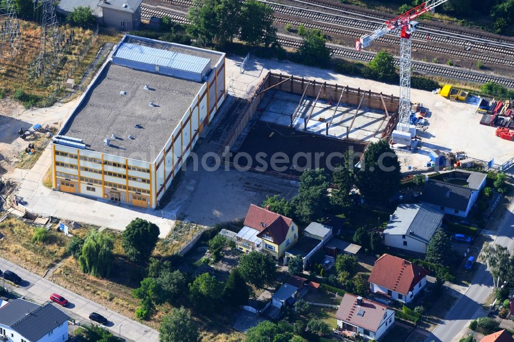 Aerial photograph Berlin - Construction of the substation Stromnetz Berlin GmbH in the district Marzahn-Hellersdorf in Berlin, Germany