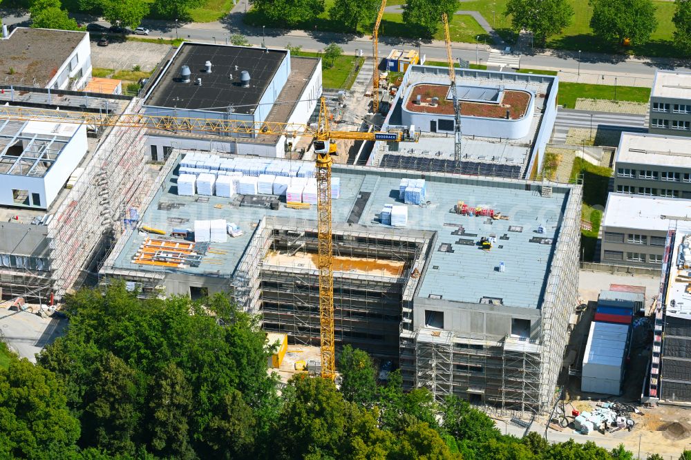 Aerial image Bielefeld - Complementary new construction site on the campus-university building complex Campus Sued on street Werther Strasse in Bielefeld in the state North Rhine-Westphalia, Germany