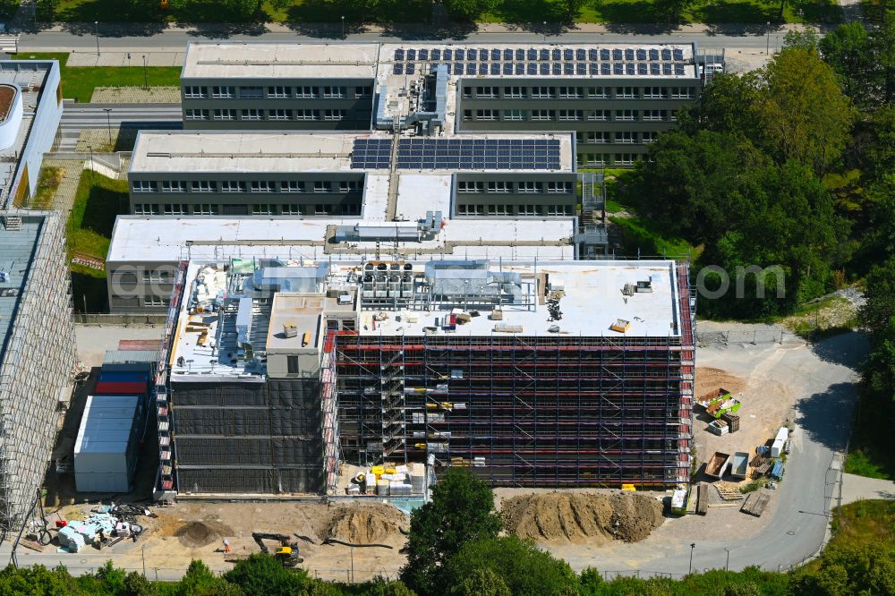 Aerial photograph Bielefeld - Complementary new construction site on the campus-university building complex Campus Sued on street Werther Strasse in Bielefeld in the state North Rhine-Westphalia, Germany