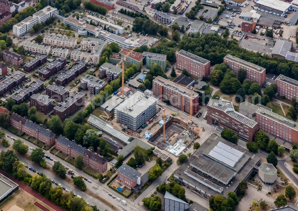 Aerial photograph Kiel - Additional new construction site in the campus university building complex on Ludewig-Meyn-Strasse in Kiel in the state Schleswig-Holstein, Germany