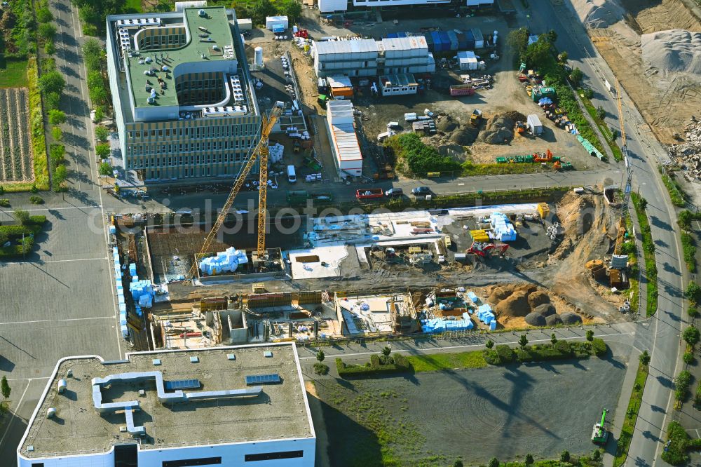 Bonn from the bird's eye view: Additional new building construction site on the campus university building complex of the Rheinische Friedrich-Wilhelms-Universitaet Bonn on the Poppelsdorf campus on the street Campusallee - Richard-Selten-Strasse - Friedrich-Hirzebruch-Allee in Bonn in the federal state of North Rhine-Westphalia, Germany