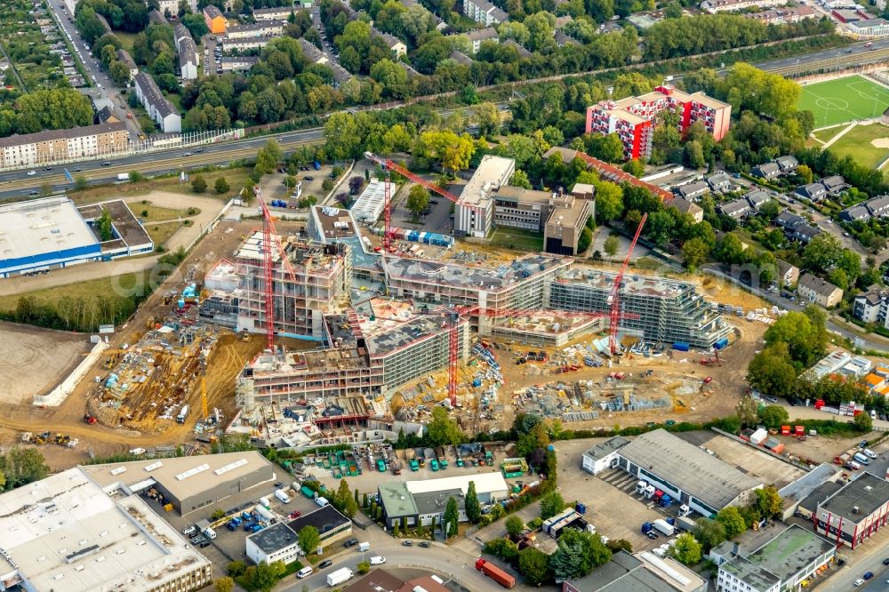 Aerial photograph Essen - New construction of the company administration building ALDI-Nord Campus on Eckenbergstrasse in Essen in the state North Rhine-Westphalia, Germany