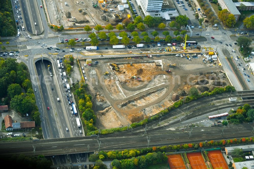 Aerial image Hannover - New construction of the company administration building of Continental AG on Hans-Boeckler-Allee in the district Suedstadt-Bult in Hannover in the state Lower Saxony, Germany