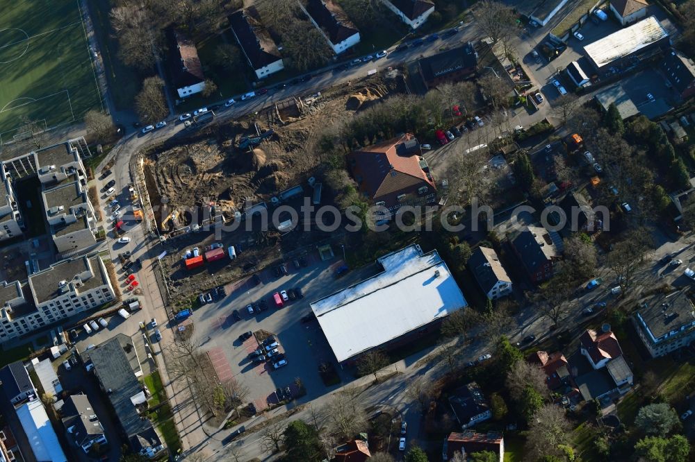 Aerial image Hamburg - New construction of the company administration building of Ppw Polyplan factoryzeuge GmbH on Riekbornweg in the district Schnelsen in Hamburg, Germany