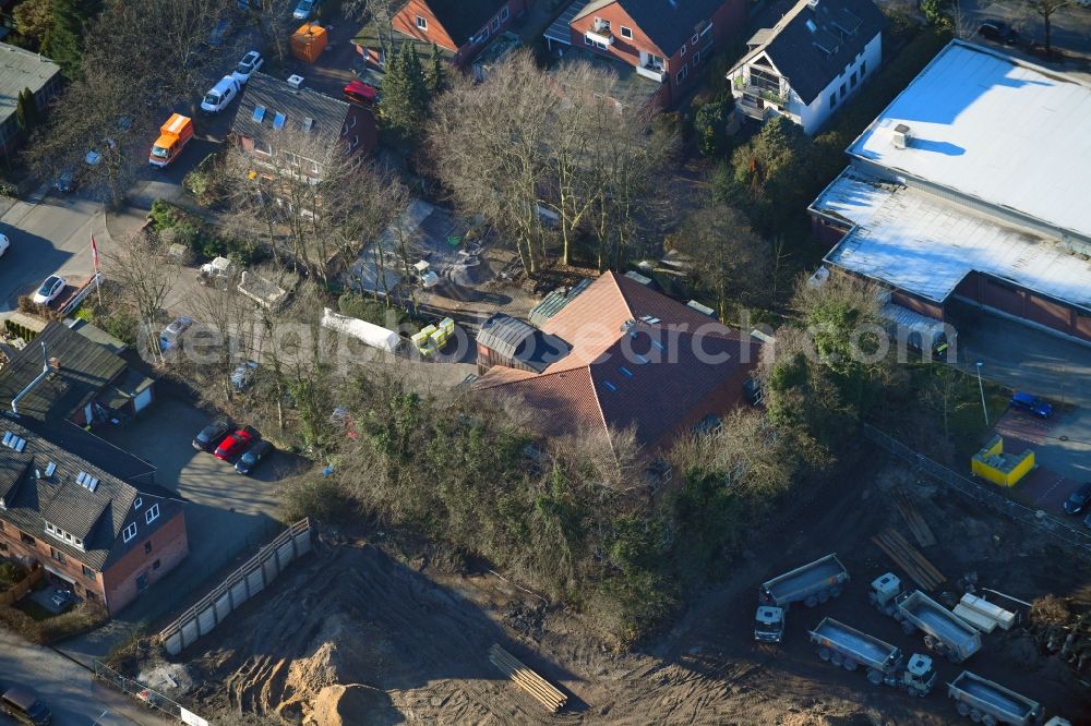 Aerial image Hamburg - New construction of the company administration building of Ppw Polyplan factoryzeuge GmbH on Riekbornweg in the district Schnelsen in Hamburg, Germany