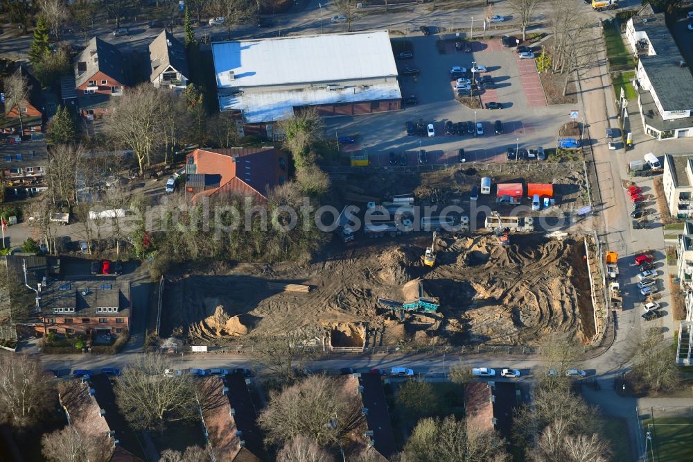 Hamburg from the bird's eye view: New construction of the company administration building of Ppw Polyplan factoryzeuge GmbH on Riekbornweg in the district Schnelsen in Hamburg, Germany