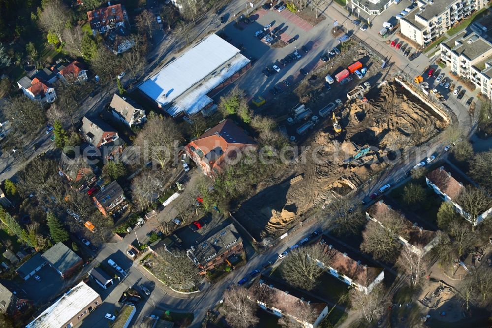 Aerial image Hamburg - New construction of the company administration building of Ppw Polyplan factoryzeuge GmbH on Riekbornweg in the district Schnelsen in Hamburg, Germany