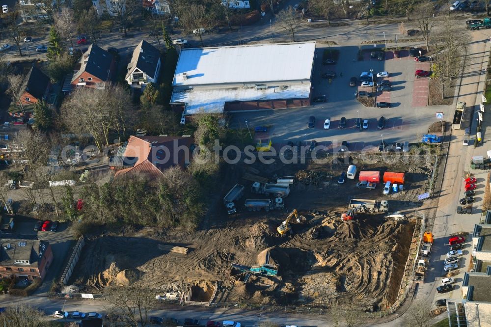 Aerial image Hamburg - New construction of the company administration building of Ppw Polyplan factoryzeuge GmbH on Riekbornweg in the district Schnelsen in Hamburg, Germany