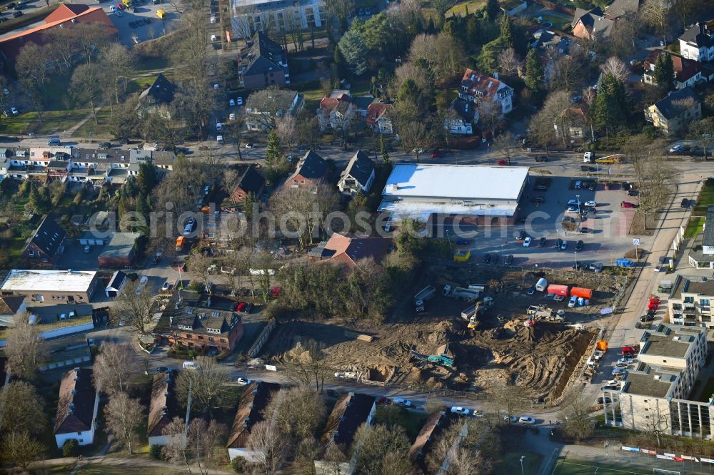 Aerial image Hamburg - New construction of the company administration building of Ppw Polyplan factoryzeuge GmbH on Riekbornweg in the district Schnelsen in Hamburg, Germany