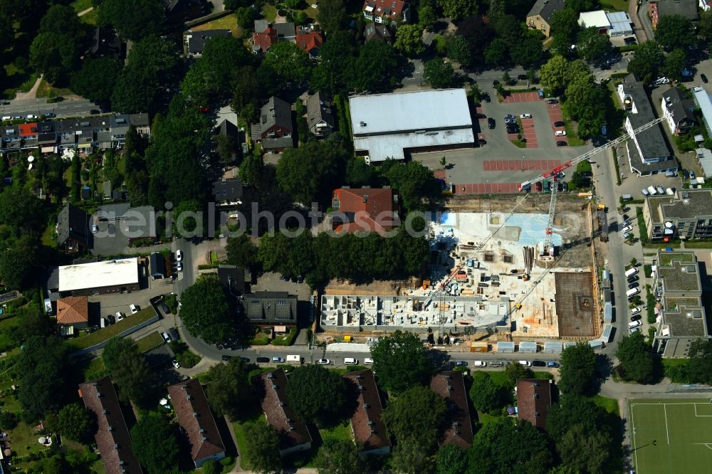 Aerial image Hamburg - New construction of the company administration building of Ppw Polyplan factoryzeuge GmbH on Riekbornweg in the district Schnelsen in Hamburg, Germany