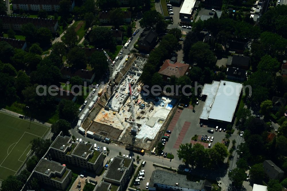 Aerial image Hamburg - New construction of the company administration building of Ppw Polyplan factoryzeuge GmbH on Riekbornweg in the district Schnelsen in Hamburg, Germany