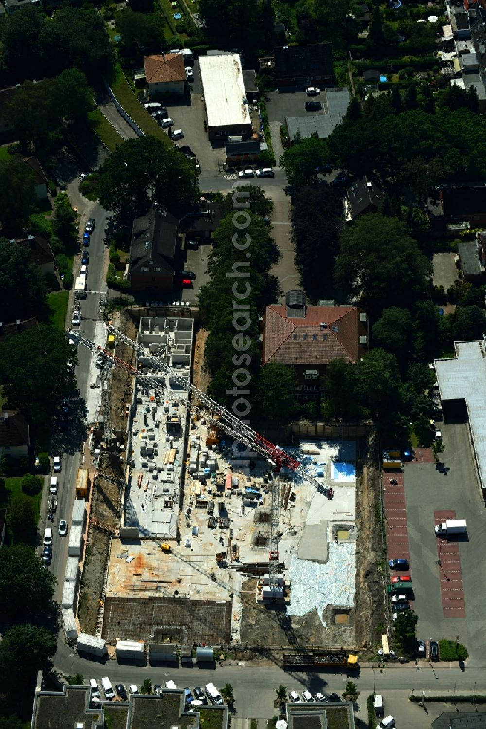 Hamburg from the bird's eye view: New construction of the company administration building of Ppw Polyplan factoryzeuge GmbH on Riekbornweg in the district Schnelsen in Hamburg, Germany