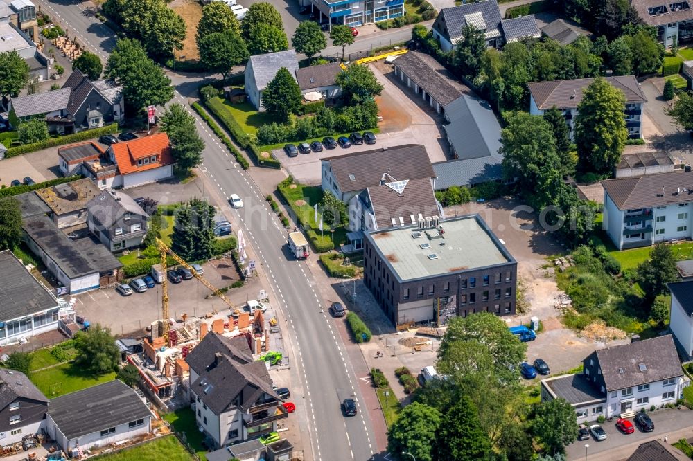 Aerial image Brilon - New construction of the company administration building Stadtwerke Brilon in Brilon in the state North Rhine-Westphalia, Germany