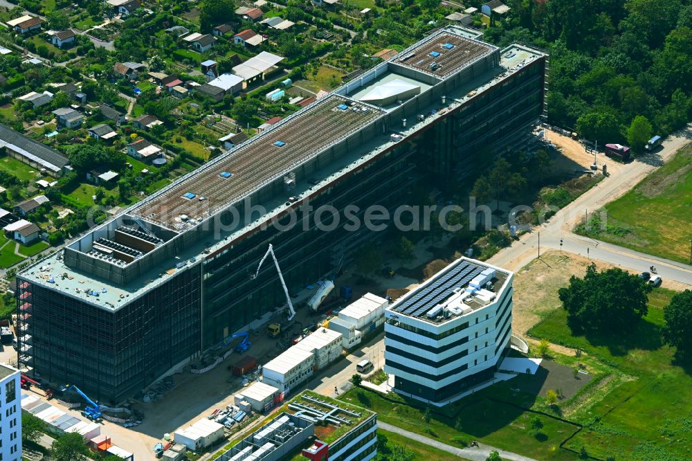 Aerial image Karlsruhe - New construction of the company administration building Vec-tor Cam-pus on street Hirtenweg - Emmy-Noether-Strasse in the district Rintheim in Karlsruhe in the state Baden-Wuerttemberg, Germany