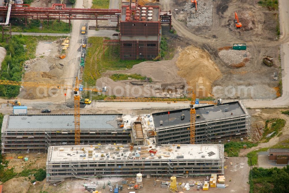 Aerial photograph Essen - View of the new construction of the company domicile of RAG Montan Immobilien in Essen in the state North Rhine-Westphalia