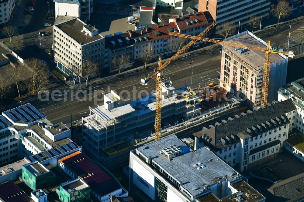 Aerial image Kassel - Construction site of banking administration building of the financial services company on Garde-du-Corps-Strasse in Kassel in the state Hesse, Germany