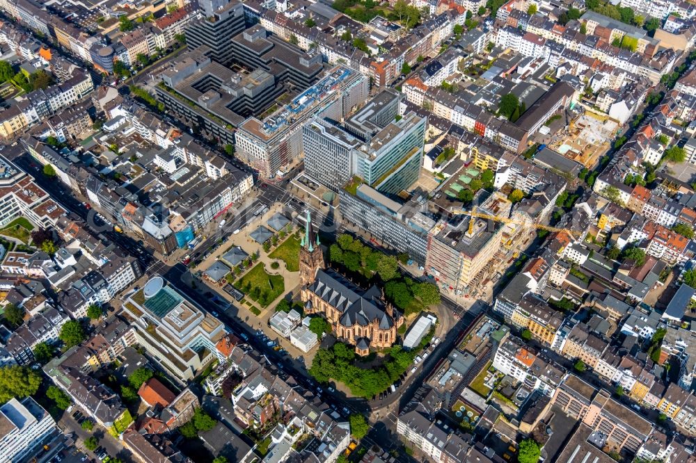 Aerial photograph Düsseldorf - Construction site of banking administration building of the financial services company Rheinischer Sparkassen- und Giroverband, Duesseldorf in Duesseldorf in the state North Rhine-Westphalia, Germany