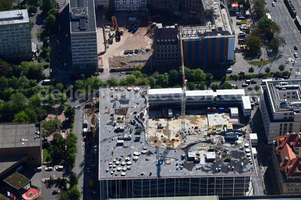 Aerial image Leipzig - Construction site of banking administration building of the financial services company SAB - Forum - Saechsische Aufbaubank in Leipzig in the state Saxony, Germany