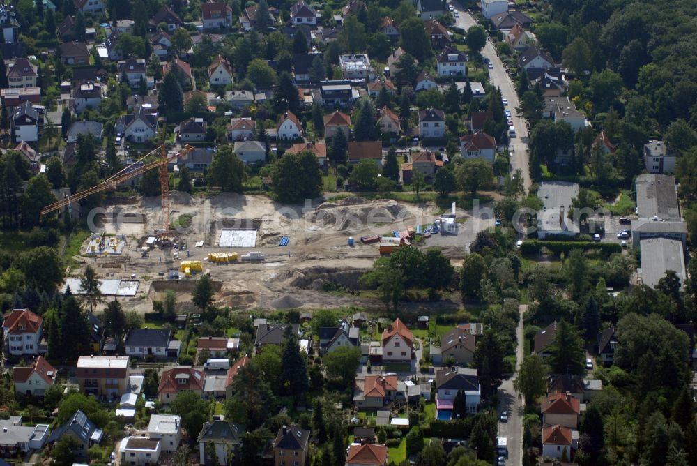 Aerial photograph Berlin - Construction site of residential area of single-family settlement on street Lichtweg - Werdohler Weg in the district Tegel in Berlin, Germany