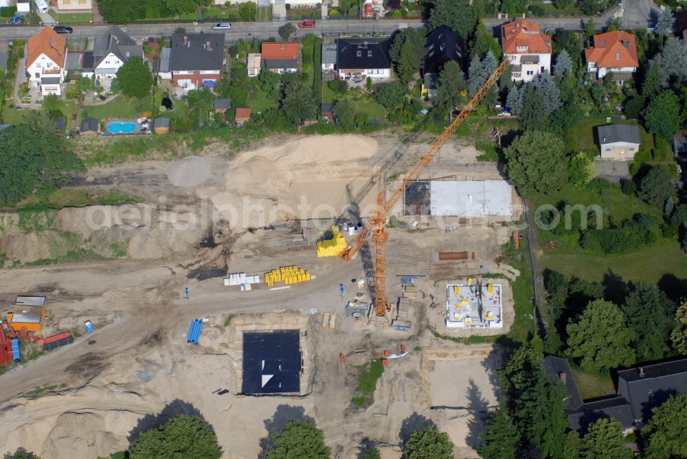 Aerial photograph Berlin - Construction site of residential area of single-family settlement on street Lichtweg - Werdohler Weg in the district Tegel in Berlin, Germany