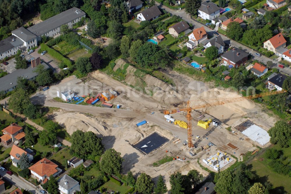 Aerial photograph Berlin - Construction site of residential area of single-family settlement on street Lichtweg - Werdohler Weg in the district Tegel in Berlin, Germany