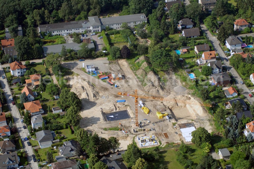 Aerial photograph Berlin - Construction site of residential area of single-family settlement on street Lichtweg - Werdohler Weg in the district Tegel in Berlin, Germany