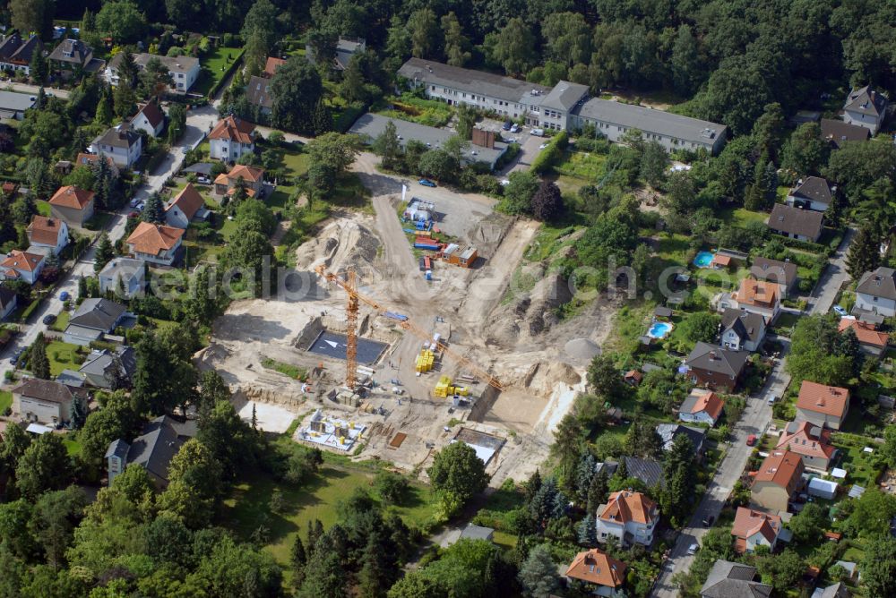 Aerial photograph Berlin - Construction site of residential area of single-family settlement on street Lichtweg - Werdohler Weg in the district Tegel in Berlin, Germany