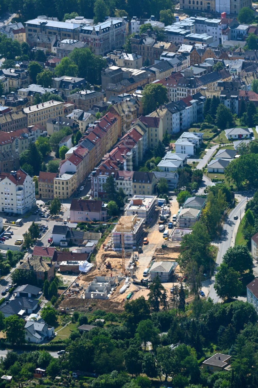 Aerial image Altenburg - Construction site of residential area of single-family settlement on street Paditzer Strasse in the district Zschechwitz in Altenburg in the state Thuringia, Germany