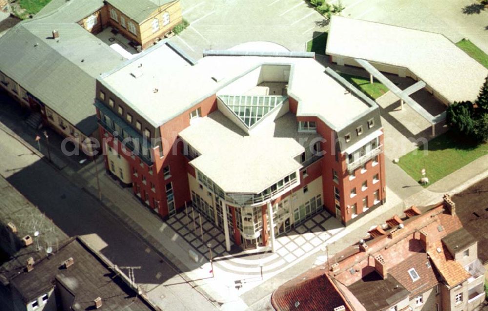 Forst / BRB from the bird's eye view: Neubau der Volksbank im Stadtzentrum Forst